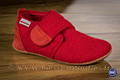 Pantoufles laine rouge semelle antidérapante - n°9gies33