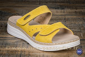 Sandales jaunes pour femme cuir